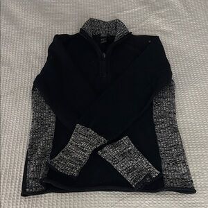 NILS Women’s Ski Sweater Black and Gray Zip-Up Sweater with nailheads